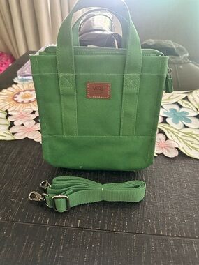 Vans Green Canvas Mini Tote Bag with Detachable Strap